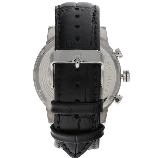  Shop Authentic Tommy Hilfiger Kane Quartz Black Dial Black Leather Strap Watch for Men - 1791401 - Luxxuri