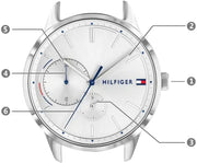  Shop Authentic Tommy Hilfiger Brooke Silver Dial Blue Leather Strap Watch for Women - 1782023 - Luxxuri