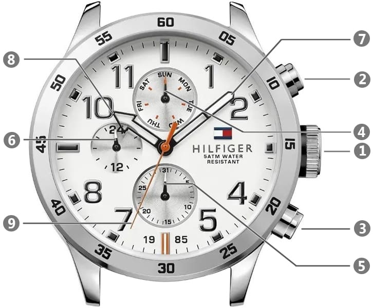  Shop Authentic Tommy Hilfiger Trent Multifunction White Dial Silver Steel Strap Watch for Men - 1791140 - Luxxuri