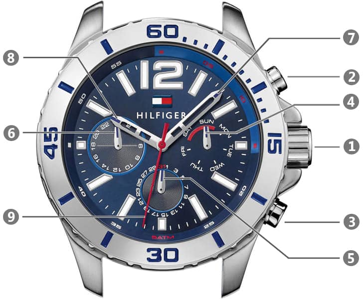 Shop Authentic Tommy Hilfiger Nolan Chronograph Blue Dial Blue Rubber Strap Watch for Men - 1791142 - Luxxuri