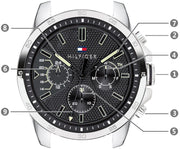  Shop Authentic Tommy Hilfiger Decker Black Dial Black Leather Strap Watch for Men - 1791563 - Luxxuri
