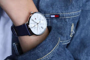  Shop Authentic Tommy Hilfiger Jenna White Dial Blue Leather Strap Watch for Women - 1782072 - Luxxuri