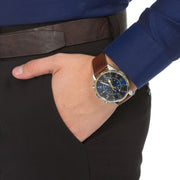  Shop Authentic Tommy Hilfiger Deacan Blue Dial Brown Leather Strap Watch for Men - 1791549 - Luxxuri