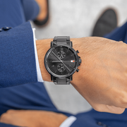  Shop Authentic Tommy Hilfiger Daniel Black Dial Black Steel Strap Watch for Men - 1710414 - Luxxuri