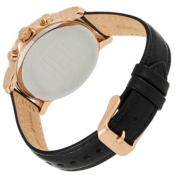  Shop Authentic Tommy Hilfiger Claudia White Dial Black Leather Strap Watch for Women - 1781817 - Luxxuri
