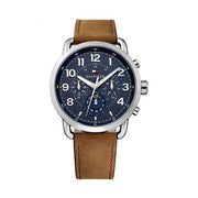  Shop Authentic Tommy Hilfiger Briggs Chronograph Blue Dial Brown Leather Strap Watch for Men - 1791424 - Luxxuri