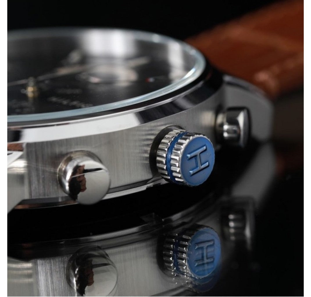  Shop Authentic Tommy Hilfiger Kane Grey Dial Brown Leather Strap Watch for Men - 1710398 - Luxxuri