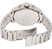  Shop Authentic Tommy Hilfiger Trent Chronograph Black Dial Silver Steel Strap Watch for Men - 1791054 - Luxxuri