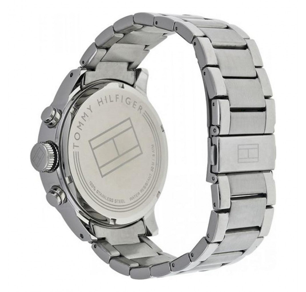  Shop Authentic Tommy Hilfiger Trent Multifunction White Dial Silver Steel Strap Watch for Men - 1791140 - Luxxuri