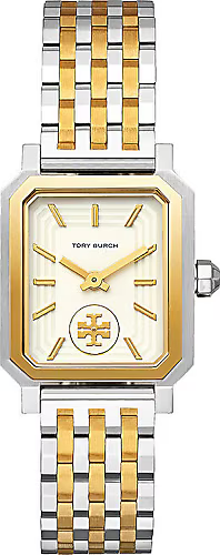 Tory Burch Robinson White Dial Two Tone Steel Strap Watch for Women - TBW1501