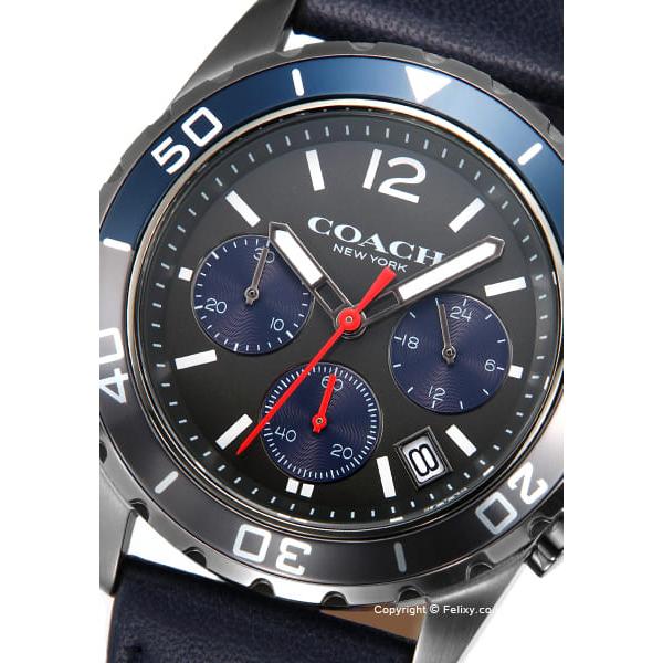 Coach Kent Grey Dial Blue Leather Strap Watch for Men - 14602558