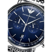  Shop Authentic Emporio Armani Aviator Chronograph Blue Dial Silver Steel Strap Watch For Men - AR11238 - Luxxuri