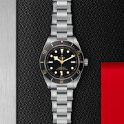 Tudor Black Bay Black Dial Silver Steel Strap Watch for Men - 79030N-0001