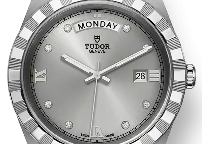  Shop Authentic Tudor Royal Day Date Diamonds Automatic Silver Dial Silver Steel Strap Watch for Men - M28600-0002 - Luxxuri