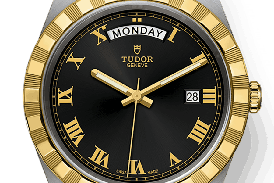  Shop Authentic Tudor Royal Automatic Black Dial Two Tone Steel Strap Watch for Men - M28603-0003 - Luxxuri