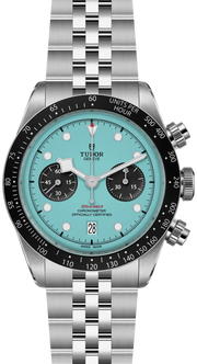 Tudor Black Bay Chrono Blue Dial Silver Steel Strap Watch for Men - M79360N-0024