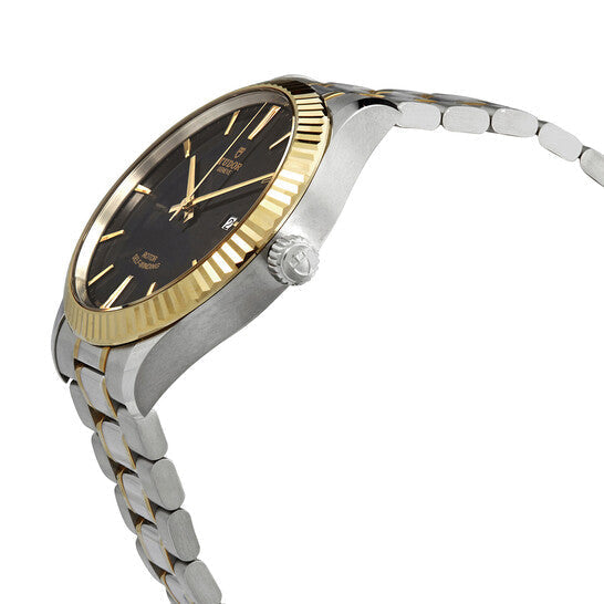  Shop Authentic Tudor Style Automatic Black Dial Two Tone Steel Strap Watch for Men - M12713-0005 - Luxxuri