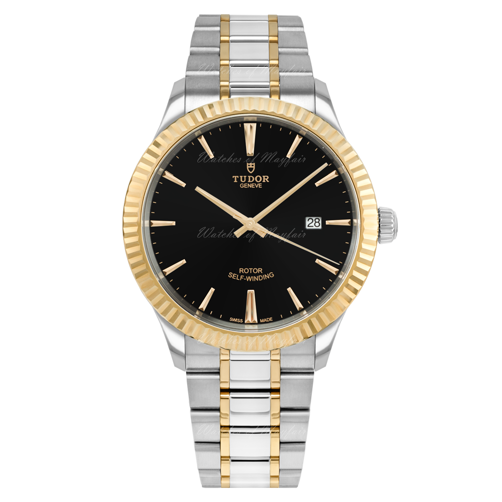  Shop Authentic Tudor Style Automatic Black Dial Two Tone Steel Strap Watch for Men - M12713-0005 - Luxxuri