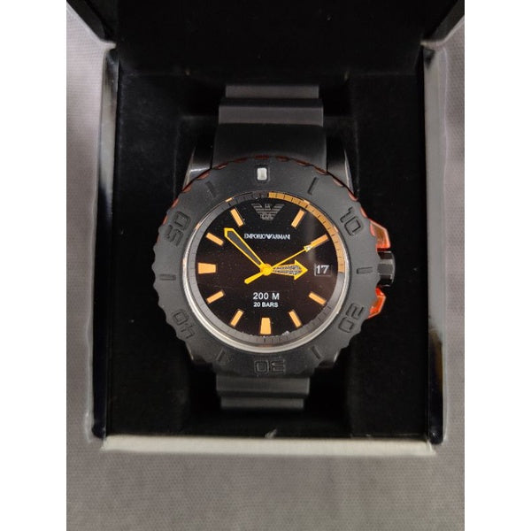  Shop Authentic Emporio Armani Sportivo Quartz Black Dial Black Silicone Strap Watch For Men - AR5969 - Luxxuri