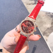  Shop Authentic Swarovski Passage Chrono Red Dial Red Leather Strap Watch for Women - 5580345 - Luxxuri