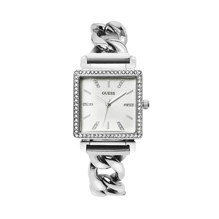  Shop Authentic Guess Vanity Diamonds White Dial Silver Steel Strap Watch for Women - W1030L1 - Luxxuri