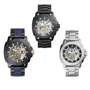  Shop Authentic Fossil Modern Machine Automatic Silver Dial Black Steel Strap Watch for Men - ME3080 - Luxxuri