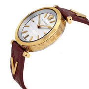  Shop Authentic Versace V-Twist Silver Dial Red Leather Strap Watch for for Women - VELS00519 - Luxxuri
