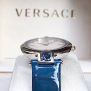  Shop Authentic Versace Olympo Gleam White Dial Green Leather Strap Watch for Women - VAN020016 - Luxxuri