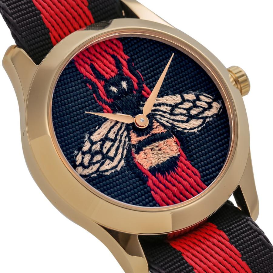  Shop Authentic Gucci G Timeless Bee Red & Blue Dial Red Two Tone Nylon Strap Watch For Men - YA1264061 - Luxxuri