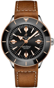  Shop Authentic Breitling Superocean Heritage '57 Black Dial Brown Leather Strap Watch for Men - U10370121B1X1 - Luxxuri