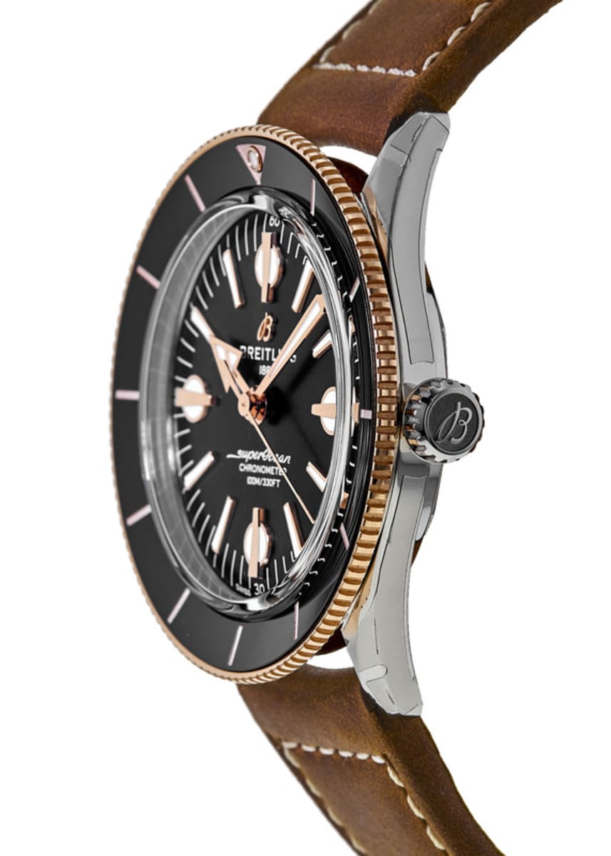  Shop Authentic Breitling Superocean Heritage '57 Black Dial Brown Leather Strap Watch for Men - U10370121B1X1 - Luxxuri