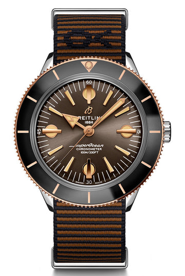  Shop Authentic Breitling Superocean Heritage '57 Outerknown Limited Edition Brown Dial Brown NATO Strap Watch for Men - U103701A1Q1W1 - Luxxuri