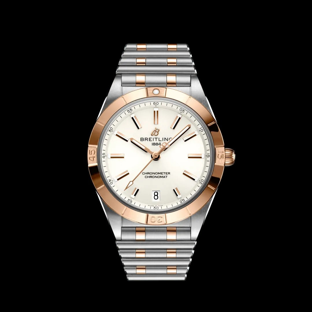  Shop Authentic Breitling Chronomat Automatic 36 White Dial Two Tone Steel Strap Watch for Women - U10380101A1U1 - Luxxuri
