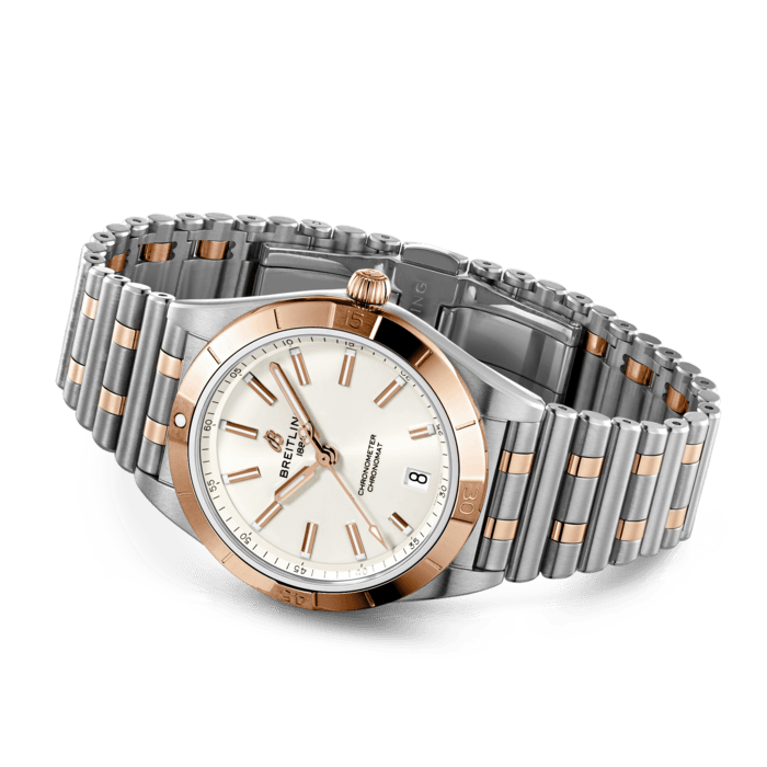  Shop Authentic Breitling Chronomat Automatic 36 White Dial Two Tone Steel Strap Watch for Women - U10380101A1U1 - Luxxuri
