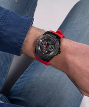  Shop Authentic Guess Legacy Black Dial Red Silicone Strap Watch for Men - W1049G6 - Luxxuri