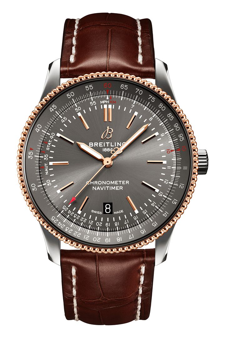  Shop Authentic Breitling Navitimer Automatic 41 Grey Dial Brown Leather Strap Watch for Men - U17326121M1P1 - Luxxuri