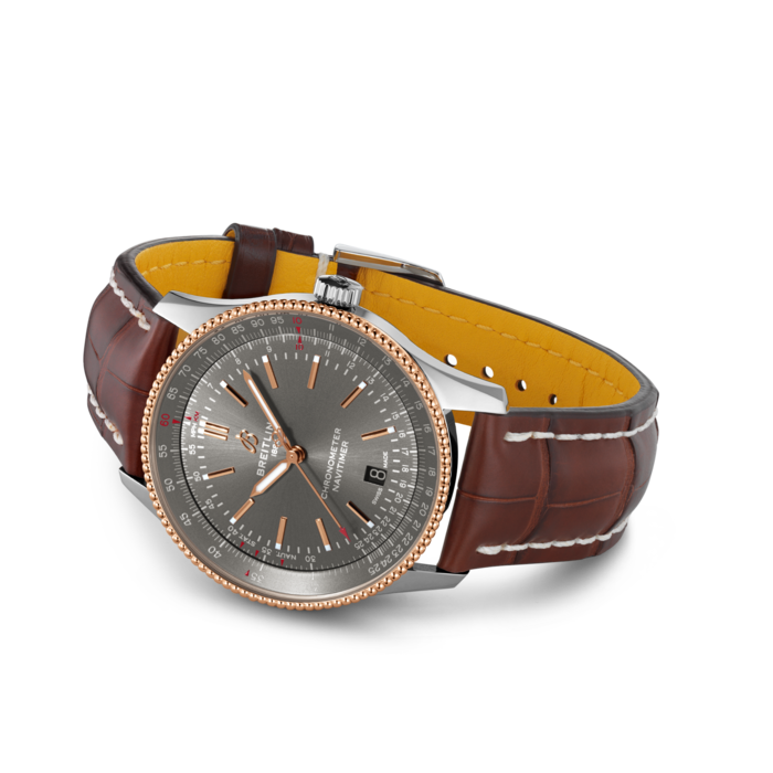  Shop Authentic Breitling Navitimer Automatic 41 Grey Dial Brown Leather Strap Watch for Men - U17326121M1P1 - Luxxuri