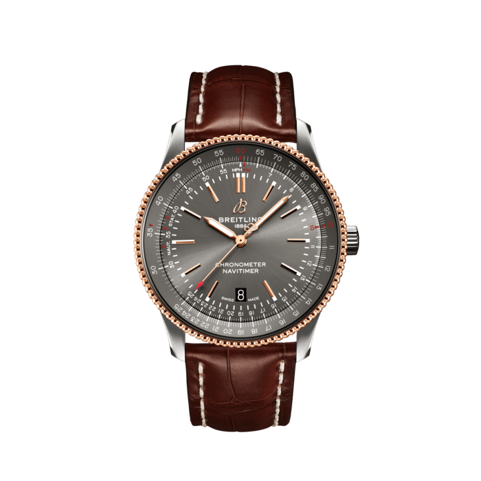  Shop Authentic Breitling Navitimer Automatic 41 Grey Dial Brown Leather Strap Watch for Men - U17326121M1P1 - Luxxuri
