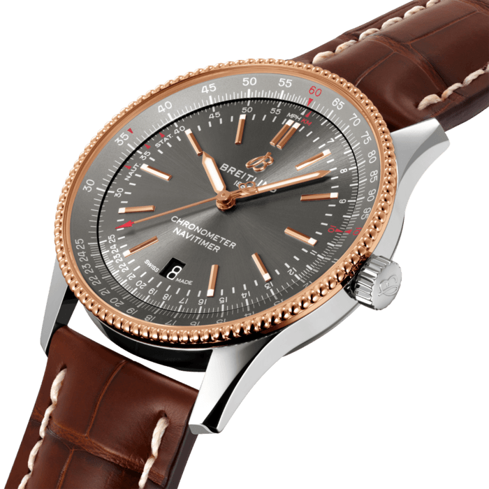  Shop Authentic Breitling Navitimer Automatic 41 Grey Dial Brown Leather Strap Watch for Men - U17326121M1P1 - Luxxuri