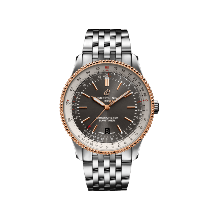  Shop Authentic Breitling Navitimer Automatic 41mm Grey Dial Silver Steel Strap Mens Watch - U17326211M1A1 - Luxxuri