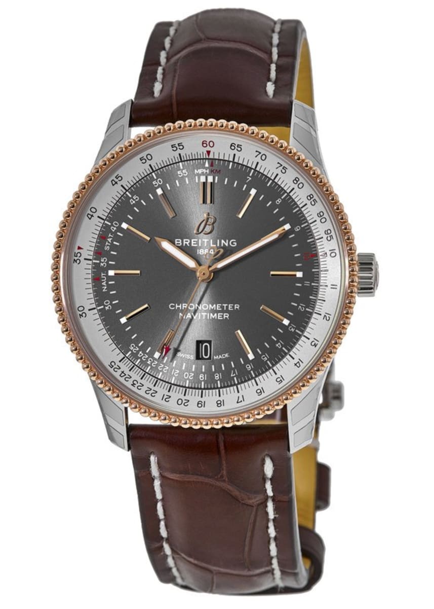  Shop Authentic Breitling Navitimer Automatic 41 Grey Dial Brown Leather Strap Watch for Men - U17326121M1P1 - Luxxuri