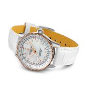  Shop Authentic Breitling Navitimer Automatic 35 Mother of Pearl Dial White Leather Strap Watch for Women - U17395211A1P3 - Luxxuri