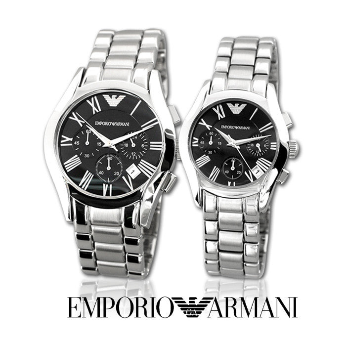  Shop Authentic Emporio Armani Velente Chronograph Black Dial Silver Steel Strap Watch For Women - AR0674 - Luxxuri