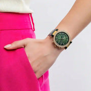 Shop Authentic Michael Kors Parker Chronograph Green Dial Green Leather Strap Watch For Women - MK6985 - Luxxuri