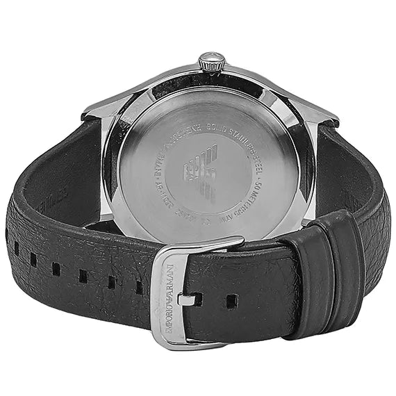  Shop Authentic Emporio Armani Lambda Classic Quartz Black Dial Black Leather Strap Watch For Men - AR11020 - Luxxuri