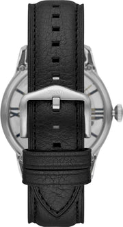  Shop Authentic Fossil Townsman Automatic Skeleton Blue Dial Black Leather Strap Watch for Men - ME3200 - Luxxuri
