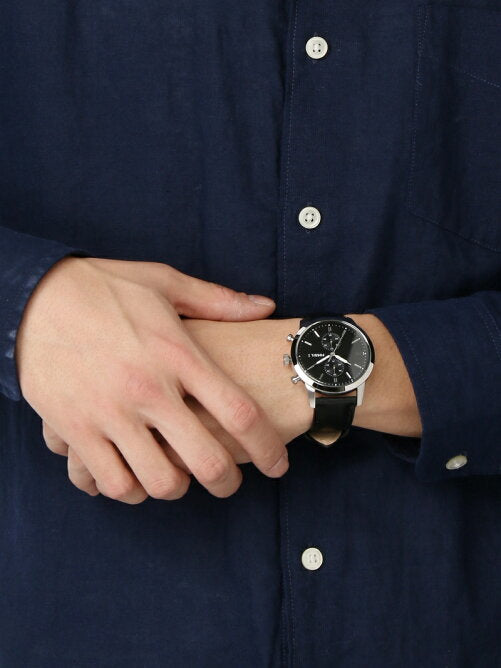 Shop Authentic Fossil Townsman Multifunction Black Dial Black Leather Strap Watch for Men - FS5396 - Luxxuri