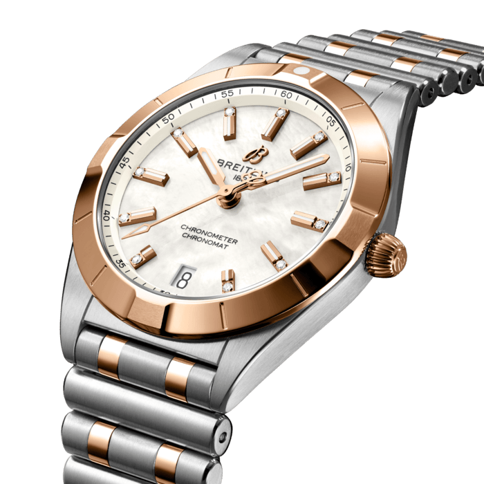  Shop Authentic Breitling Chronomat B02 18K Red Gold White Dial Two Tone Steel Strap Watch for Men - U77310101A2U1 - Luxxuri