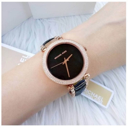  Shop Authentic Michael Kors Parker Mother of Pearl Black Dial Two Tone Steel Strap Watch for Women - MK6414 - Luxxuri
