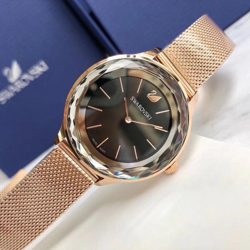  Shop Authentic Swarovski Octea Nova Black Dial Rose Gold Mesh Bracelet Watch for Women - 5430424 - Luxxuri